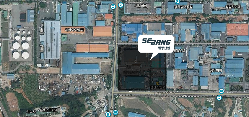 SEBANG INDUSTRIAL Directions : 236, Sonjae-ro, Gwangsan-gu, Gwangju, Korea (Address for Navigation)